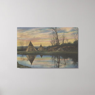 Impressão Em Tela Cena do nascer do sol em um indiano noroeste