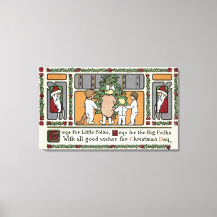 Impressão Em Tela Cena do Natal da arte de GreetingFolk do Natal