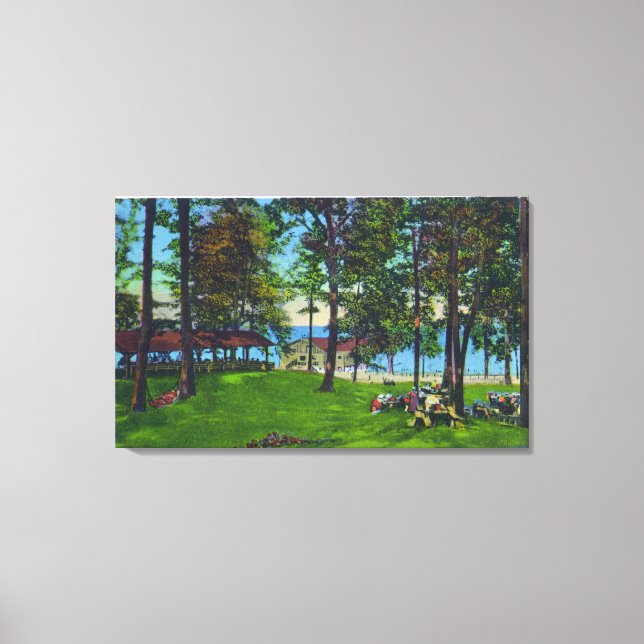 Impressão Em Tela Cena do Parque Estadual do Lago Cayuga (Frente)