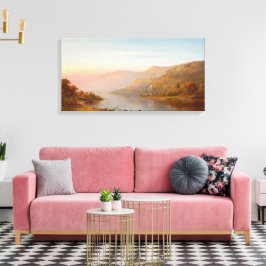 Impressão Em Tela Cena do rio das Montanhas (outono do Hudson)