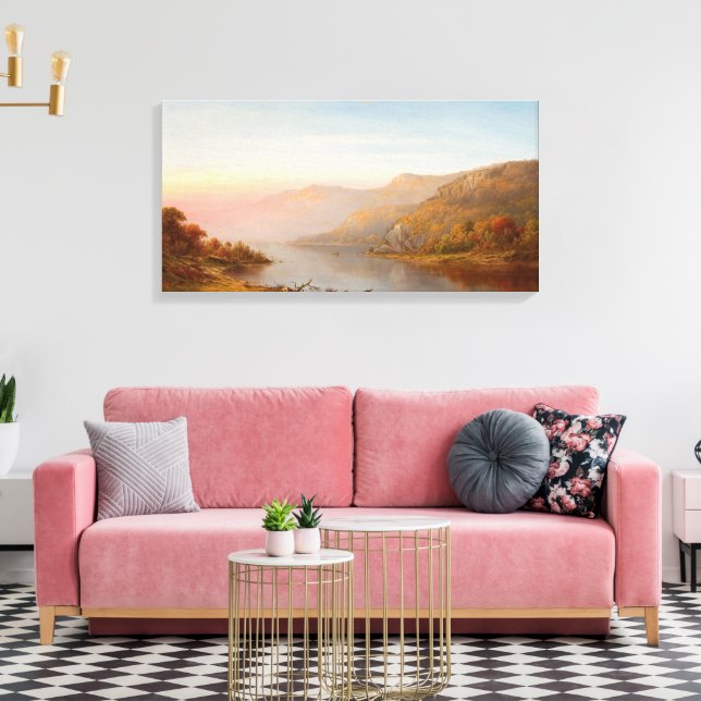 Impressão Em Tela Cena do rio das Montanhas (outono do Hudson) (Insitu(Sala de estar))