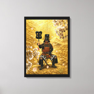 Impressão Em Tela Cena Dourada da Armadura Samurai de Toyotomi Hidey