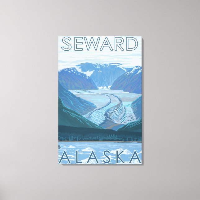 Impressão Em Tela Cena Glaciar - Seward, Alasca (Frente)