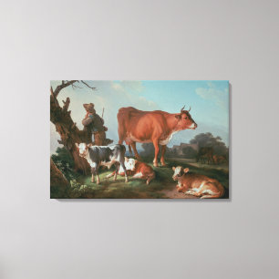 Impressão Em Tela Cena pastoral com um cowherd