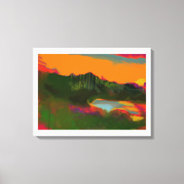 Impressão Em Tela Cena Tropical de Verão