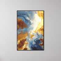 Cenário Abstrato de Redemoinhos Azul e Dourado
