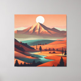 Impressão Em Tela Cenário de Boho - Impressão de Tela Esticada (Quad