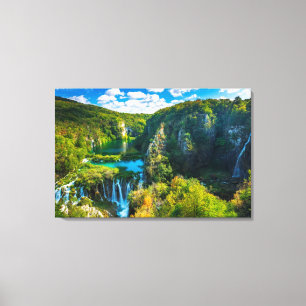 Impressão Em Tela Cenário de cachoeira elegante, Croácia