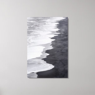 Impressão Em Tela Cenário de praia em preto e branco