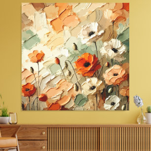 Impressão Em Tela Cenário Floral Pintado
