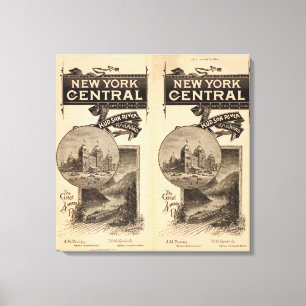 Impressão Em Tela Central de New York e estrada de ferro do Rio