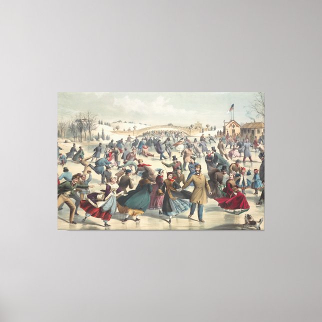 Impressão Em Tela Central Park, inverno. O lago de patinação. Nova I (Frente)