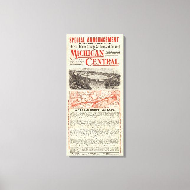 Impressão Em Tela Central Railroad do Michigan (Frente)