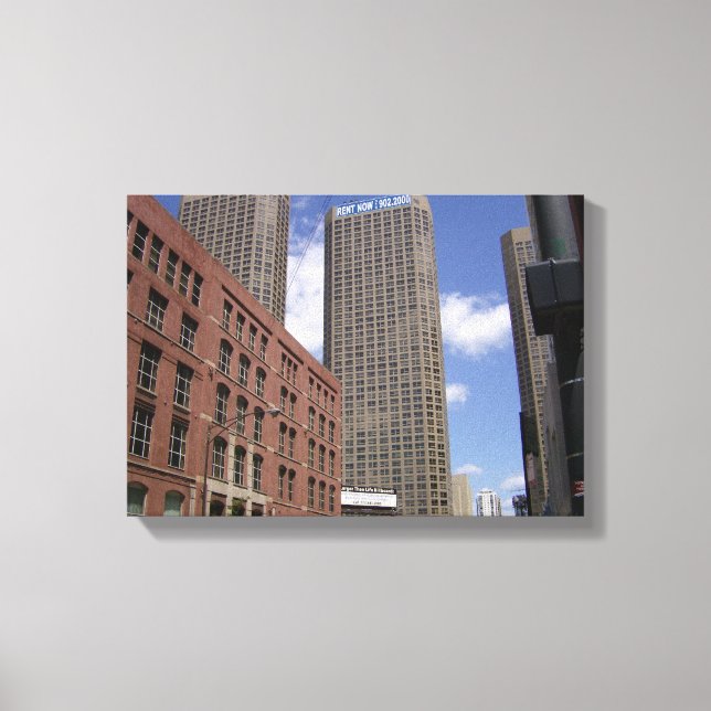 Impressão Em Tela Centro de Chicago à Beira da Baía (Frente)