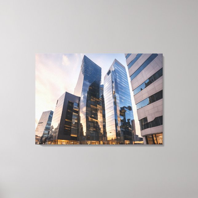 Impressão Em Tela Centro empresarial moderno da cidade (Frente)