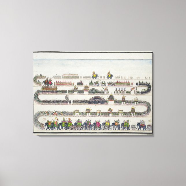 Impressão Em Tela Cerimônia de Muharram, Faizabad, 1772 de 'The Gent (Frente)