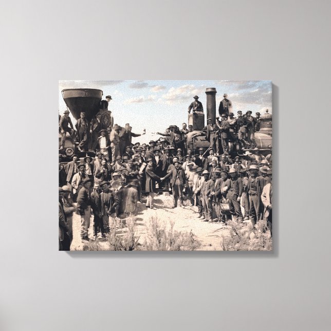 Impressão Em Tela Cerimônia de ouro Spike Railroad 1869 (Frente)