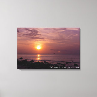 Impressão Em Tela Céu do Pôr do Sol com Raio de Sol Praia Crepúsculo