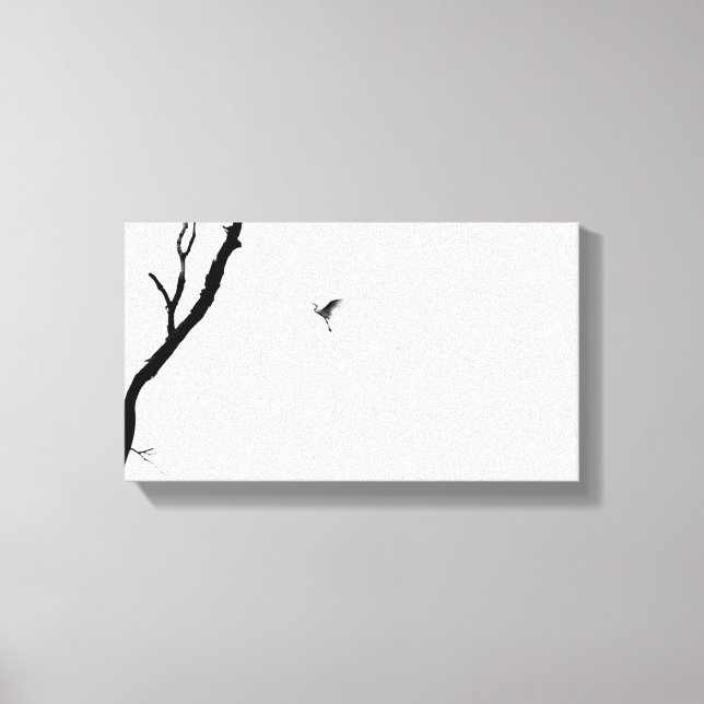 Impressão Em Tela Céu e Terra/ Pássaro voando para uma árvore/ foto  (Frente)