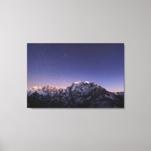 Impressão Em Tela céu estrelado acima das montanhas