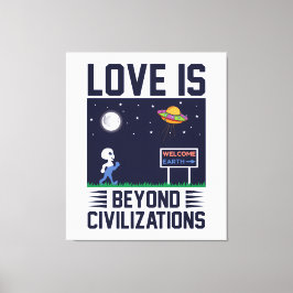 Impressão Em Tela Céu noturno e espaço com alienígena e espaçonave