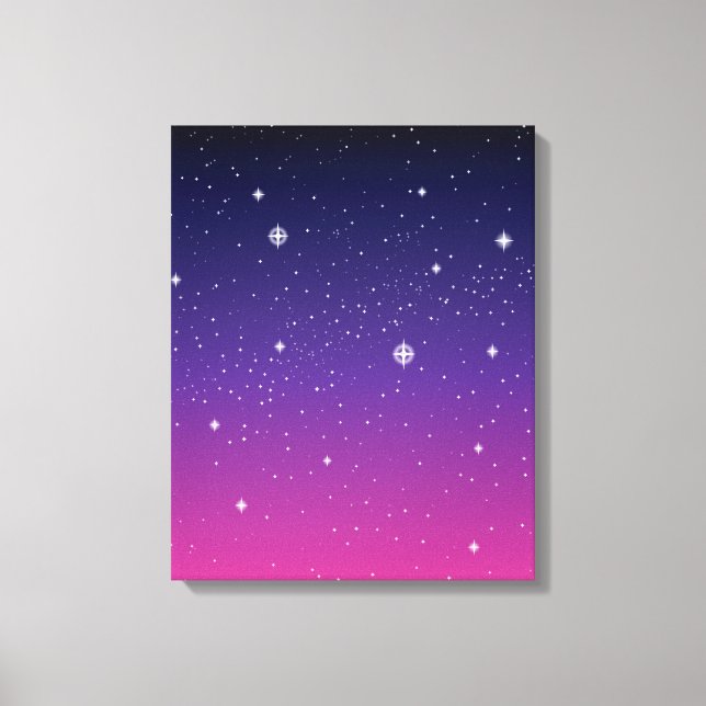 Impressão Em Tela Céu Noturno Estrelado Roxo Escuro (Frente)