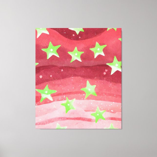 Impressão Em Tela céu vermelho com estrelas (Frente)