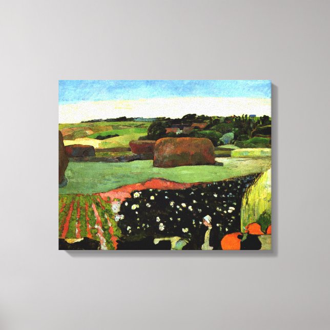 Impressão Em Tela Cezanne - Haystacks na Bretanha (Frente)