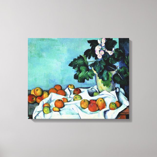 Impressão Em Tela Cezanne - Natureza-Morta com Maçãs e Primaveras (Frente)