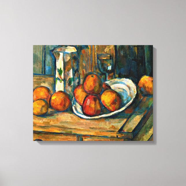 Impressão Em Tela Cezanne - Still Life with Milk Jug and Fruit (Frente)