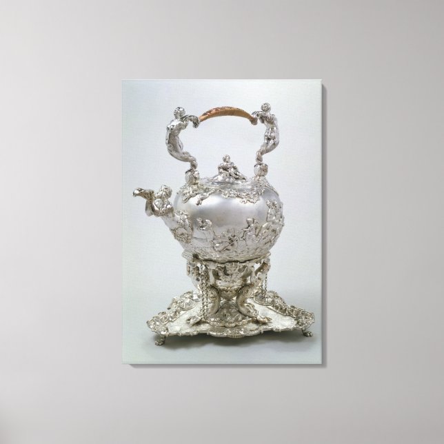 Impressão Em Tela Chá kettle e posição de C. Kandler, Londres, 1730 (Frente)