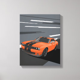 Impressão Em Tela Challenger Orange