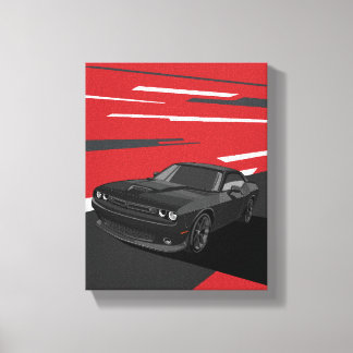 Impressão Em Tela Challenger RT preto