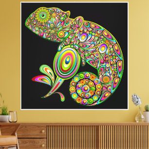Impressão Em Tela Chameleon Psychedelic Fantasy