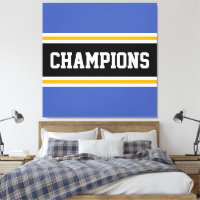 CHAMPIONS Athletic Blue Yellow White Stripes