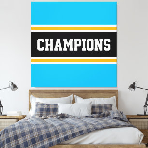 Impressão Em Tela CHAMPIONS Bright Athletic Black Stripes