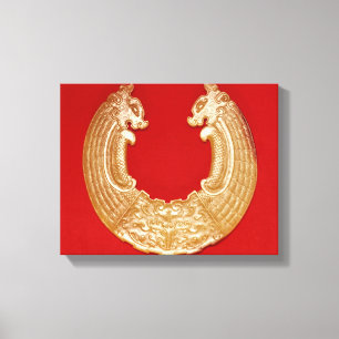 Impressão Em Tela Chapa com dois dragões e uma máscara do TAO-laç