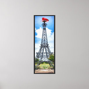 Impressão Em Tela Chapéu Vermelho do Texas, Torre Eiffel, Paris Texa
