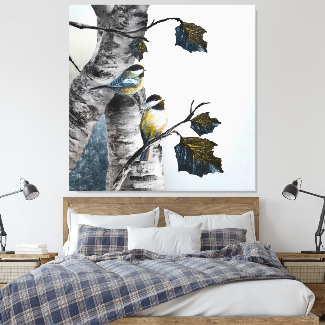 Impressão Em Tela Chapins [Design 2] 40" x 40" (Insitu(Quarto))