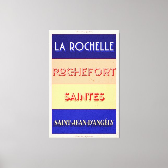 Impressão Em Tela Charente Maritime Art Deco Poster Style Design (Frente)