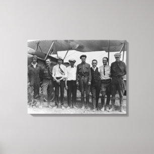 Impressão Em Tela Charles Lindbergh com os 7 homens, incluindo
