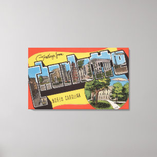 Impressão Em Tela Charlotte, Carolina do Norte - Cenas em Larga Letr