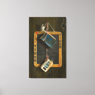 Impressão Em Tela Chata, Pipe, Cigarro e Caixa de Cordas