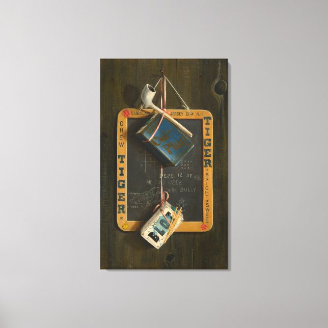 Impressão Em Tela Chata, Pipe, Cigarro e Caixa de Cordas (Frente)