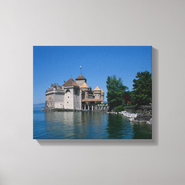 Impressão Em Tela Chateau Chillon, Lago de Genebra, Cantão de Vaud, (Frente)