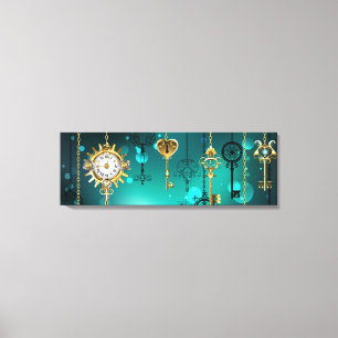 Impressão Em Tela Chaves de Esqueleto Anticas em Fundo Verde