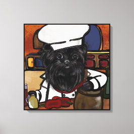 Impressão Em Tela Chef Affenpinscher