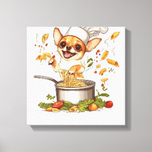 Impressão Em Tela Chef Chihuahua � Mestre Culinário Canino