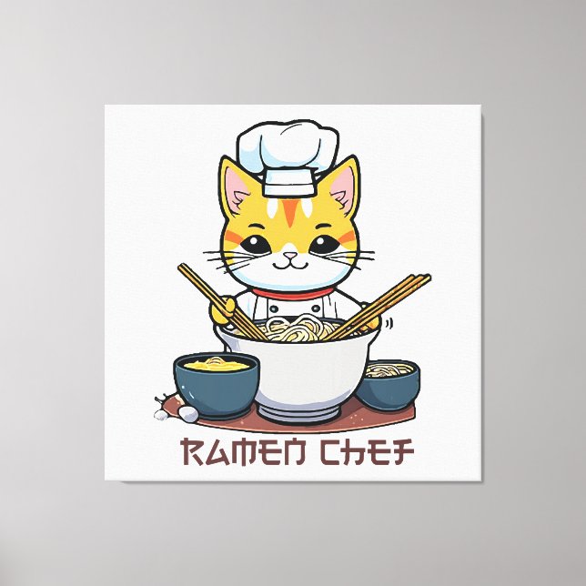 Impressão Em Tela Chef de Ramen (Frente)