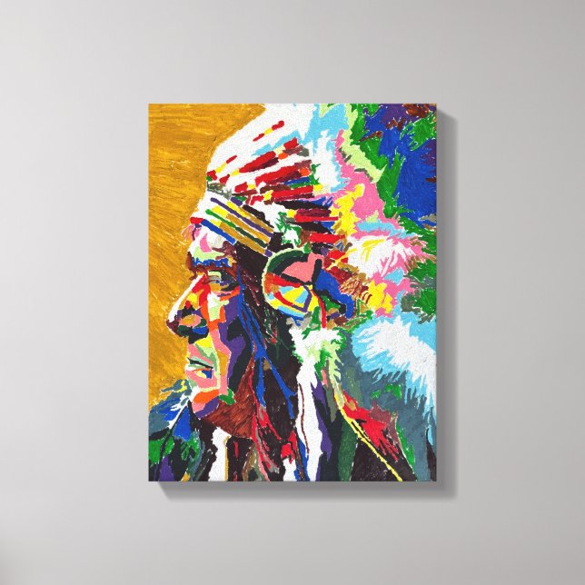 Impressão Em Tela Chefe Apache Pintado por Mark Elsen (Frente)